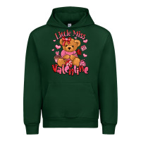 Forest Green little miss valentine teddy bear Urban Hoodie - LillyAllenDesigns