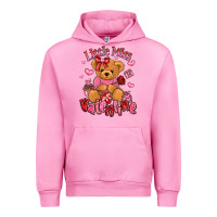 Fuchsia Pink little miss valentine teddy bear Urban Hoodie - LillyAllenDesigns
