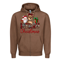 Chestnut merry christmas chihuahua Zipper Hoodie - JahusDesignShop