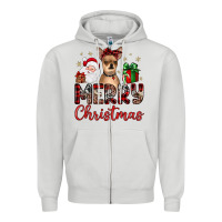 Dove Grey merry christmas chihuahua Zipper Hoodie - JahusDesignShop