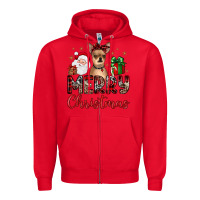 Red merry christmas chihuahua Zipper Hoodie - JahusDesignShop
