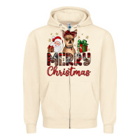 Sandshell merry christmas chihuahua Zipper Hoodie - JahusDesignShop