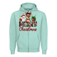 Seafoam merry christmas chihuahua Zipper Hoodie - JahusDesignShop