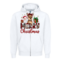 White merry christmas chihuahua Zipper Hoodie - JahusDesignShop