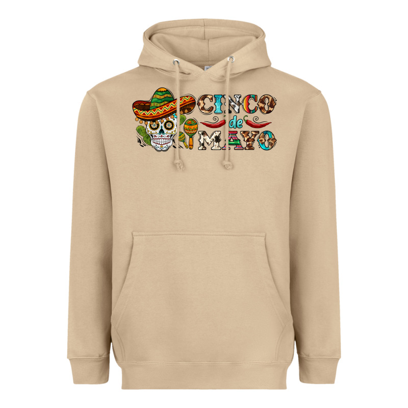 Cinco De Mayo Skull Heavyweight Hoodie by BarkalooDesign | Teevron