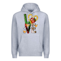 Heather Grey teacher love nca Premium Hoodie - NancyCooperArtShop