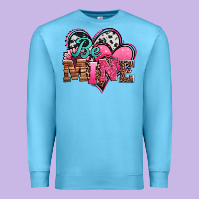Valentines Day Western Hearts Be Mine Premium Sweatshirt Designed By Jasminsmagicworld