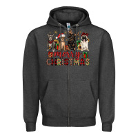 Charcoal Heather merry christmas chihuahua pitbull pug dachshund Zipper Hoodie - JahusDesignShop