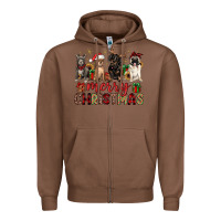 Chestnut merry christmas chihuahua pitbull pug dachshund Zipper Hoodie - JahusDesignShop