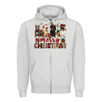 Dove Grey merry christmas chihuahua pitbull pug dachshund Zipper Hoodie - JahusDesignShop