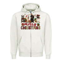 Oatmeal Heather merry christmas chihuahua pitbull pug dachshund Zipper Hoodie - JahusDesignShop
