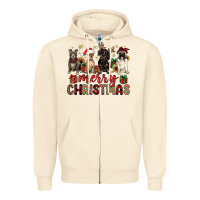 Sandshell merry christmas chihuahua pitbull pug dachshund Zipper Hoodie - JahusDesignShop