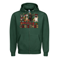 Sports Green merry christmas chihuahua pitbull pug dachshund Zipper Hoodie - JahusDesignShop