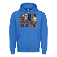 True Royal merry christmas chihuahua pitbull pug dachshund Zipper Hoodie - JahusDesignShop