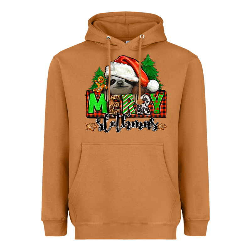 Merry Slothmas Heavyweight Hoodie by Jasminsmagicworld | Teevron