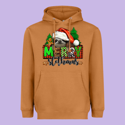 Merry Slothmas Heavyweight Hoodie Designed By Jasminsmagicworld