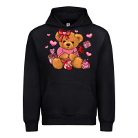 Black valentines day teddy bear Urban Hoodie - LillyAllenDesigns