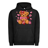 Pigment Black valentines day teddy bear Urban Hoodie - LillyAllenDesigns