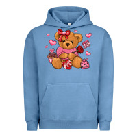 Pigment Pebble Blue valentines day teddy bear Urban Hoodie - LillyAllenDesigns