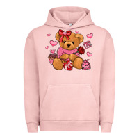 Pigment Salmon valentines day teddy bear Urban Hoodie - LillyAllenDesigns
