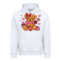 White valentines day teddy bear Urban Hoodie - LillyAllenDesigns