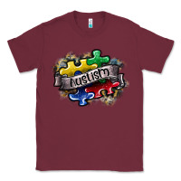 Burgundy austism Classic Tee - SublimationCraftShop