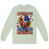 Matcha America skeleton 4th of july Long Sleeve Tee - CowGirlArtShop