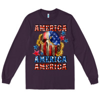Plum America skeleton 4th of july Long Sleeve Tee - CowGirlArtShop