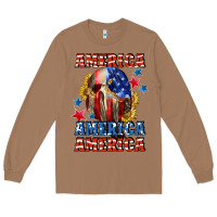 Toasted Coconut America skeleton 4th of july Long Sleeve Tee - CowGirlArtShop