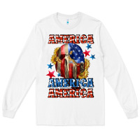 White America skeleton 4th of july Long Sleeve Tee - CowGirlArtShop