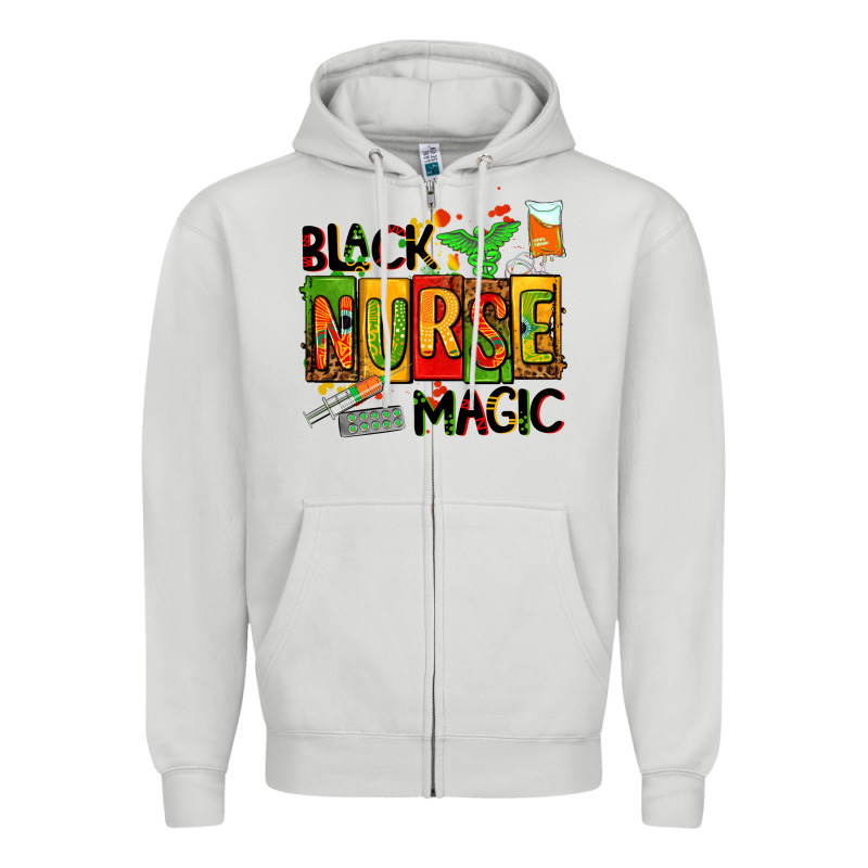 Black Nurse Magic Zipper Hoodie by AdoDesignShop | Teevron