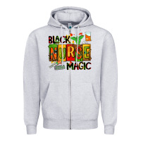 Heather Grey black nurse magic Zipper Hoodie - AdoDesignShop