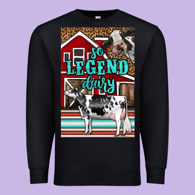 Western So Legend Dairy Holstein Cow Premium Sweatshirt Designed By Lillyallendesigns