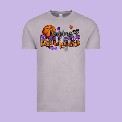 Raising Ballers Basketball Vintage Tee Designed By Zillion Design Studio