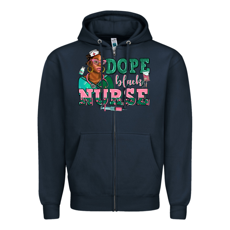 Afro  Nurse Dope Black Zipper Hoodie by AdoDesignShop | Teevron