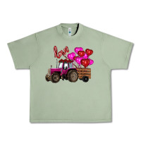 Oil Green valentine's day pink tractor with pin heart balloons Urban Heavy Tee - RanaPortraitStore