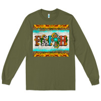 Army Green faith cross and sunflower tumbler Long Sleeve Tee - HRA Design Shop