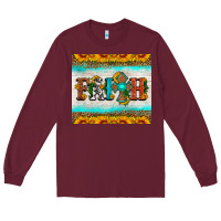 Burgundy faith cross and sunflower tumbler Long Sleeve Tee - HRA Design Shop