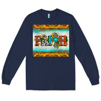 Navy faith cross and sunflower tumbler Long Sleeve Tee - HRA Design Shop