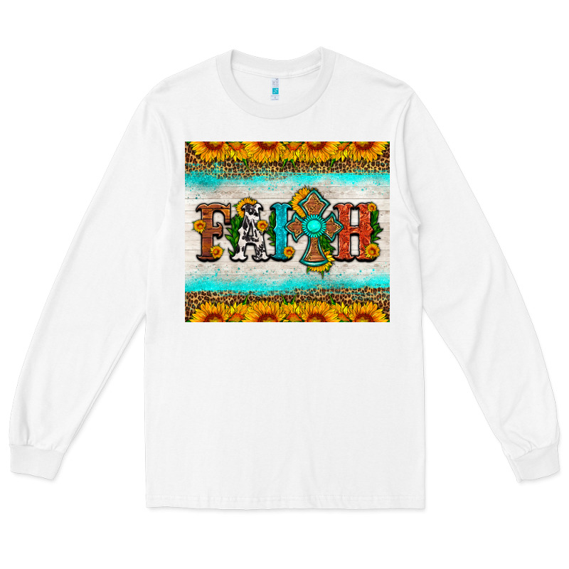 Faith Cross And Sunflower Tumbler Long Sleeve Tee by HRA Design Shop | Teevron