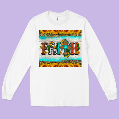 Faith Cross And Sunflower Tumbler Long Sleeve Tee Designed By Hra Design Shop