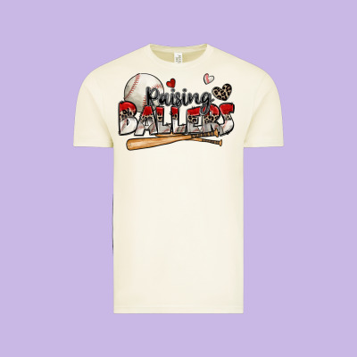 Raising Ballers Baseball Vintage Tee Designed By Zillion Design Studio