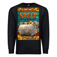 Black Western Sheep Happens Sunflowers Premium Sweatshirt - LillyAllenDesigns
