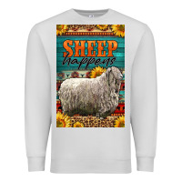 Dove Grey Western Sheep Happens Sunflowers Premium Sweatshirt - LillyAllenDesigns