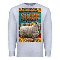 Heather Grey Western Sheep Happens Sunflowers Premium Sweatshirt - LillyAllenDesigns