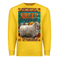 Lemon Western Sheep Happens Sunflowers Premium Sweatshirt - LillyAllenDesigns