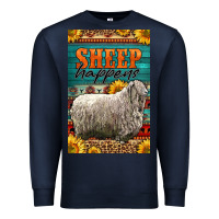 Navy Western Sheep Happens Sunflowers Premium Sweatshirt - LillyAllenDesigns