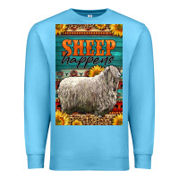 Ocean Blue Western Sheep Happens Sunflowers Premium Sweatshirt - LillyAllenDesigns