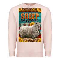 Pale Pink Western Sheep Happens Sunflowers Premium Sweatshirt - LillyAllenDesigns