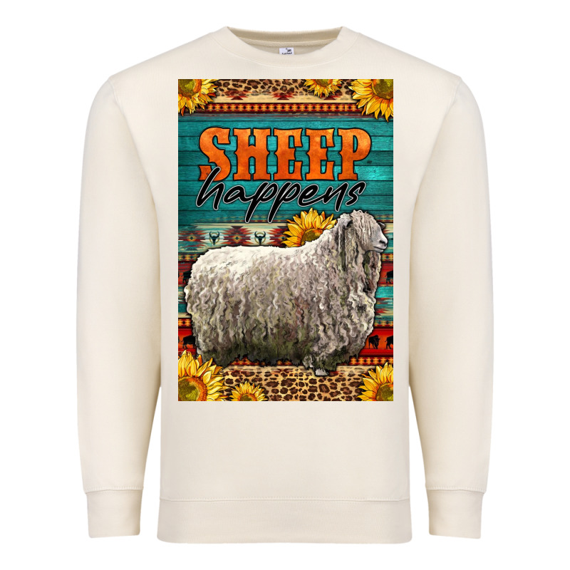Western Sheep Happens Sunflowers Premium Sweatshirt by LillyAllenDesigns | Teevron